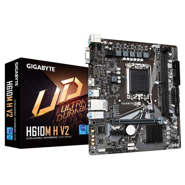 Gigabyte H610M H V2 mATX Motherboard | LGA1700 | 2x DDR5 Slots