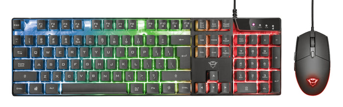 Trust GXT 838 Azor Mechanical Gaming Keyboard | Wired, QWERTY, Full-size (100%), Black, Backlit, Mouse Included