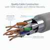 StarTech.com 7m CAT6a Ethernet Cable - 10 Gigabit Shielded Snagless RJ45 100W PoE Patch Cord - 10GbE STP Network Cable w/Strain Relief - Grey Fluke Tested/Wiring is UL Certified/TIA