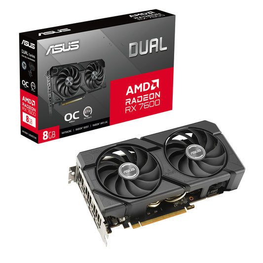 ASUS Radeon RX 7600 8 GB GDDR6 Graphics Card | PCIe 4.0 | 3 ? DP and 1 ? HDMI | Active Cooling