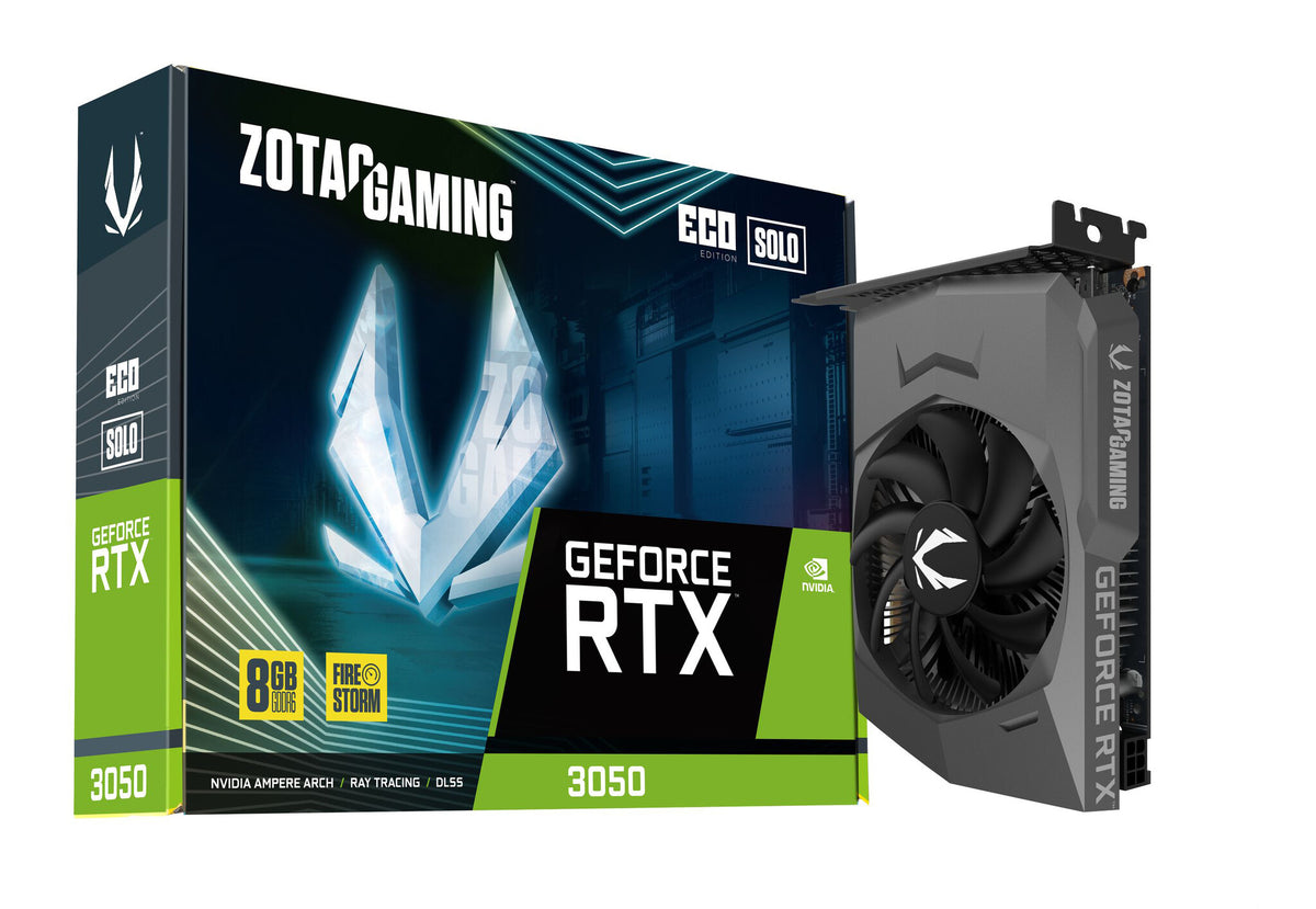 Zotac GeForce RTX 3050 8 GB GDDR6 Overclocked Graphics Card | PCIe 4.0 x8 | 3 x DP and 1 x HDMI | Active Cooling