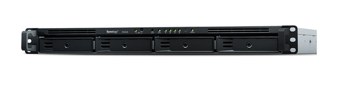 Synology RX418 4-Bay Rack (1U) Disk Array | HDD & SSD, 56 TB Max, Hot-Swap, Black