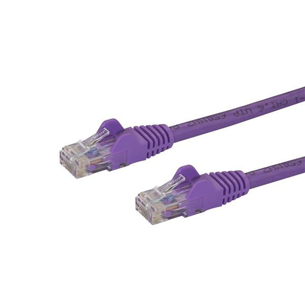 StarTech 100ft CAT6 Ethernet Cable - Purple CAT 6 Gigabit Ethernet Wire -650MHz 100W PoE RJ45 UTP Network/Patch Cord Snagless w/Strain Relief Fluke Tested/Wiring is UL Certified/TIA