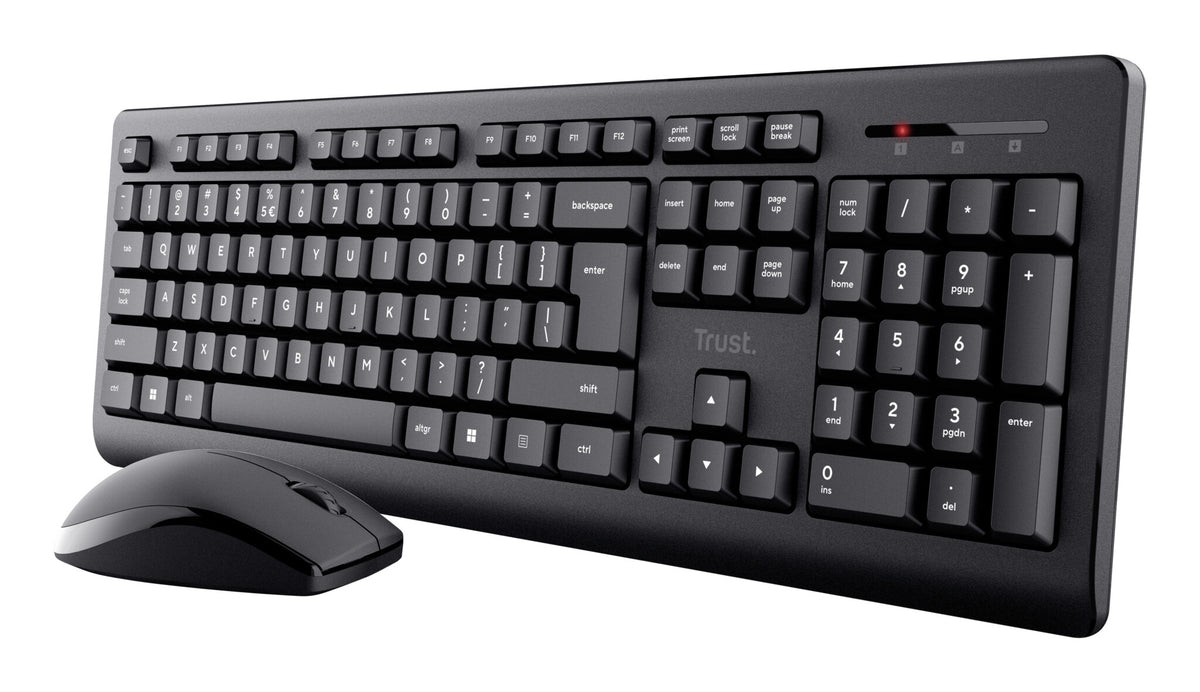 Trust Primo Keyboard | Wireless, QWERTY, Black, Mouse Included