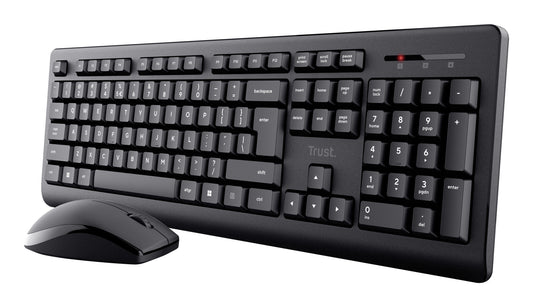 Trust Primo Keyboard | Wireless, QWERTY, Black, Mouse Included