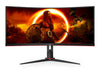 AOC G2 CU34G2XP/BK 34" UltraWide Quad HD Curved Gaming Monitor | 3440 x 1440 180Hz 1ms HDMI DP