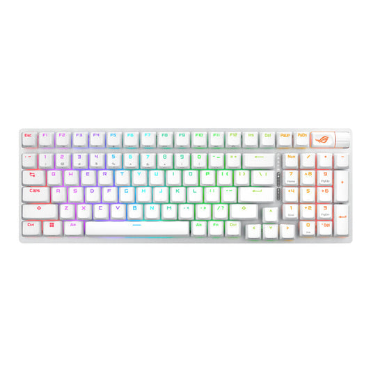 ASUS ROG Strix Scope II 96 Wireless Mechanical Gaming Keyboard | Wired & Wireless, 96%, White, Backlit