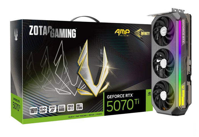 Zotac GeForce RTx 5070 Ti 16 GB GDDR7 Overclocked Graphics Card | PCIe 5.0 x16 | 3 x DP and 1 x HDMI | Active Cooling