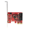 StarTech.com SATA PCIe Card - 4 Port PCIe SATA Expansion Card - 6Gbps - Low Profile Bracket - Stacked SATA Connectors - ASM1164 Non-Raid - PCI Express to SATA Converter