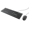 Trust TKM-250 Keyboard | Wired, QWERTY, Black, Mouse Included