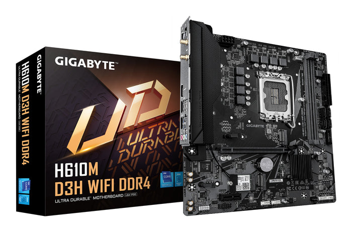 Gigabyte H610M D3H WIFI DDR4 mATX Motherboard | LGA1700 | 2x DDR4 Slots | Wi-Fi 802