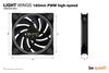 be quiet! Light Wings High Speed Fan | 140mm 2200 RPM 71.7 CFM PWM RGB Rifle bearing Black