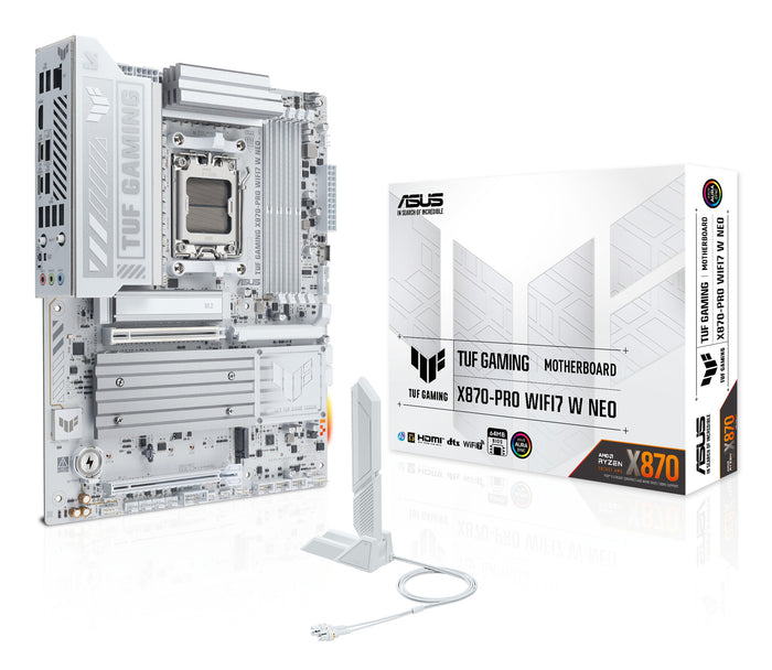 ASUS TUF GAMING X870-PRO WIFI7 W NEO ATX Motherboard | AM5 | 4x DDR5 Slots | Wi-Fi 7