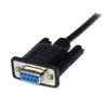 StarTech 2m Black DB9 RS232 Serial Null Modem Cable F/M