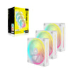 Corsair iCUE LINK LX120 3 Pack Case Fan | 120mm 2400 RPM 69.9 CFM PWM RGB Magnetic levitation bearing White