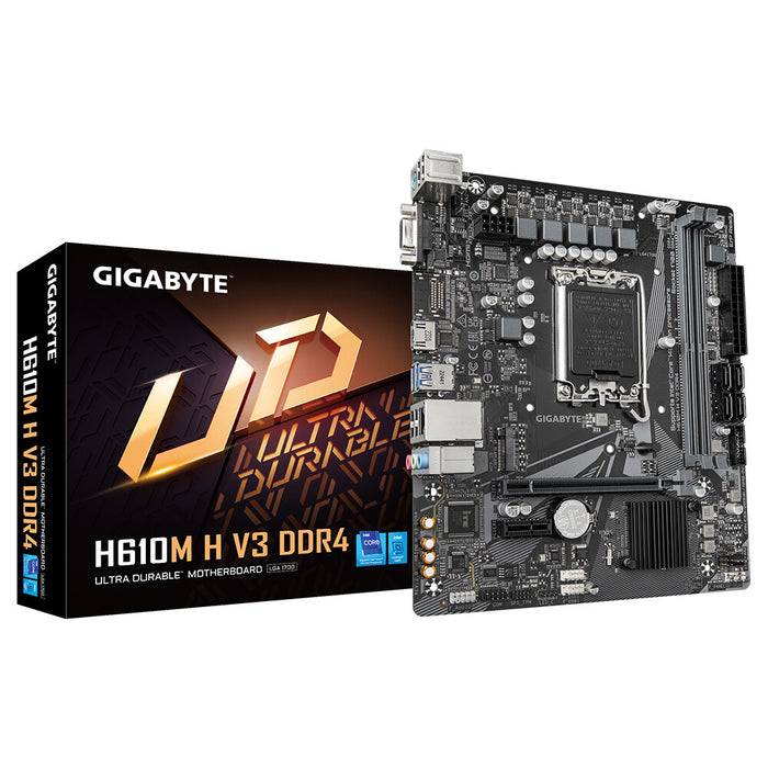 Gigabyte H610M H V3 DDR4 mATX Motherboard | LGA1700 | 2x DDR4 Slots