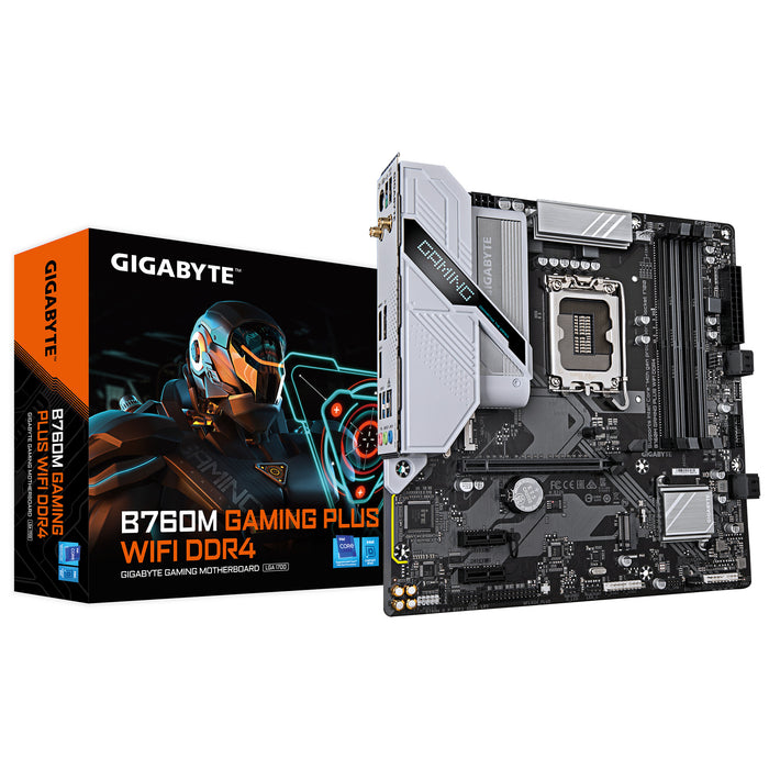 Gigabyte B760M GAMING PLUS WIFI DDR4 mATX Motherboard | LGA1700 | 4x DDR4 Slots | Wi-Fi 6