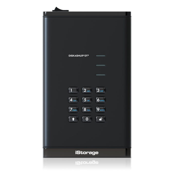 iStorage diskAshur DT3 HDD 12 TB Encrypted External HDD | USB 3.2  Black