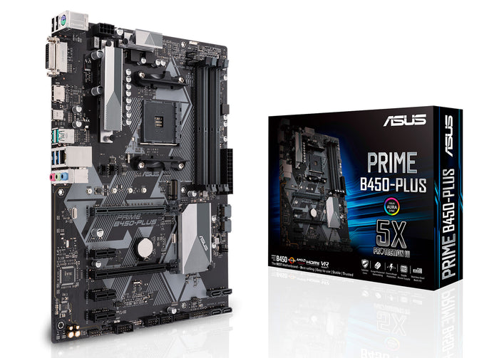ASUS PRIME B450-PLUS ATX Motherboard | AM4 | 4x DDR4 Slots