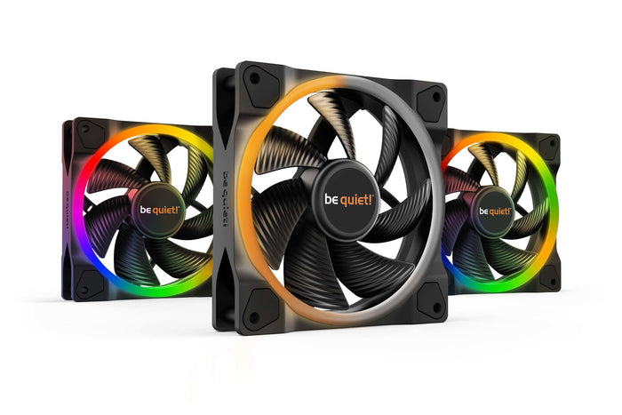 be quiet! Light Wings 3 Pack Fan | 120mm 1700 RPM 41.51 CFM PWM RGB Rifle bearing Black