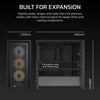 Corsair FRAME 4000D RS ARGB Midi Tower PC Case Black | Liquid Cooling Support