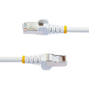 StarTech.com 50cm CAT6a Ethernet Cable - White - Low Smoke Zero Halogen (LSZH) - 10GbE 500MHz 100W PoE++ Snagless RJ-45 w/Strain Reliefs S/FTP Network Patch Cord