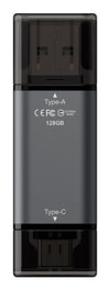 Team Group X1 USB 3.2 Gen1 USB flash drive 128 GB USB Type-A / USB Type-C 3.2 Gen 1 (3.1 Gen 1) Black, Grey