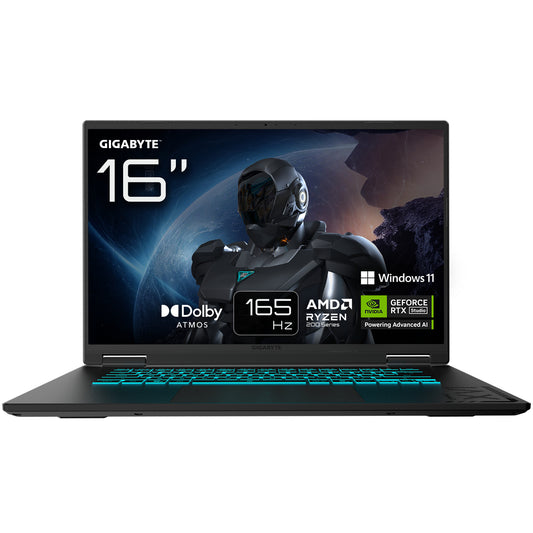 GIGABYTE GAMING A16 Laptop - 16", 165Hz WUXGA, Ryzen 7 260, RTX 5060, 16GB DDR5 5200MHz, 1TB Gen4 SSD, Windows 11 Home, 2 Year Warranty, Dolby Atmos, GAMING A16 3THK3UK894SH