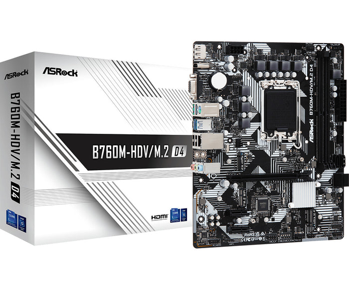 Asrock B760M-HDV/M.2 D4 mATX Motherboard | LGA1700 | 2x DDR4 Slots