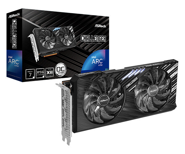 Asrock Arc A750 8 GB GDDR6 Overclocked Graphics Card | PCIe 4.0 x16 | 3 x DP and 1 x HDMI | Active Cooling
