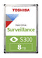 Toshiba S300 Surveillance 8 TB 3.5" 7200 RPM Surveillance System HDD | Serial ATA III