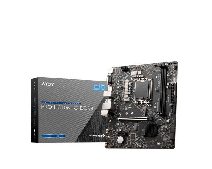 MSI PRO H610M-G DDR4 mATX Motherboard | LGA1700 | 2x DDR5 Slots