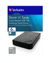 Verbatim Store 'n' Save 6 TB 3.5" External HDD | USB 3.2  Black