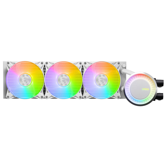 MSI MAG CORELIQUID E360 WHITE AIO Liquid Cooler | 360mm 3000 RPM 75.04 CFM PWM RGB White