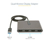 StarTech.com USB 3.0 to 4x HDMI Adapter - External Video & Graphics Card - USB Type-A to Quad HDMI Display Adapter Dongle - 1080p 60Hz - Multi Monitor USB A to HDMI Converter - Windows Only