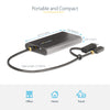 StarTech.com USB-C to Dual-HDMI Adapter - USB-C or A to 2x HDMI - 4K 60Hz - 100W Power Delivery Pass-Through - 1ft (30cm) Built-in Cable - USB to HDMI Multi-Monitor Converter for Laptop