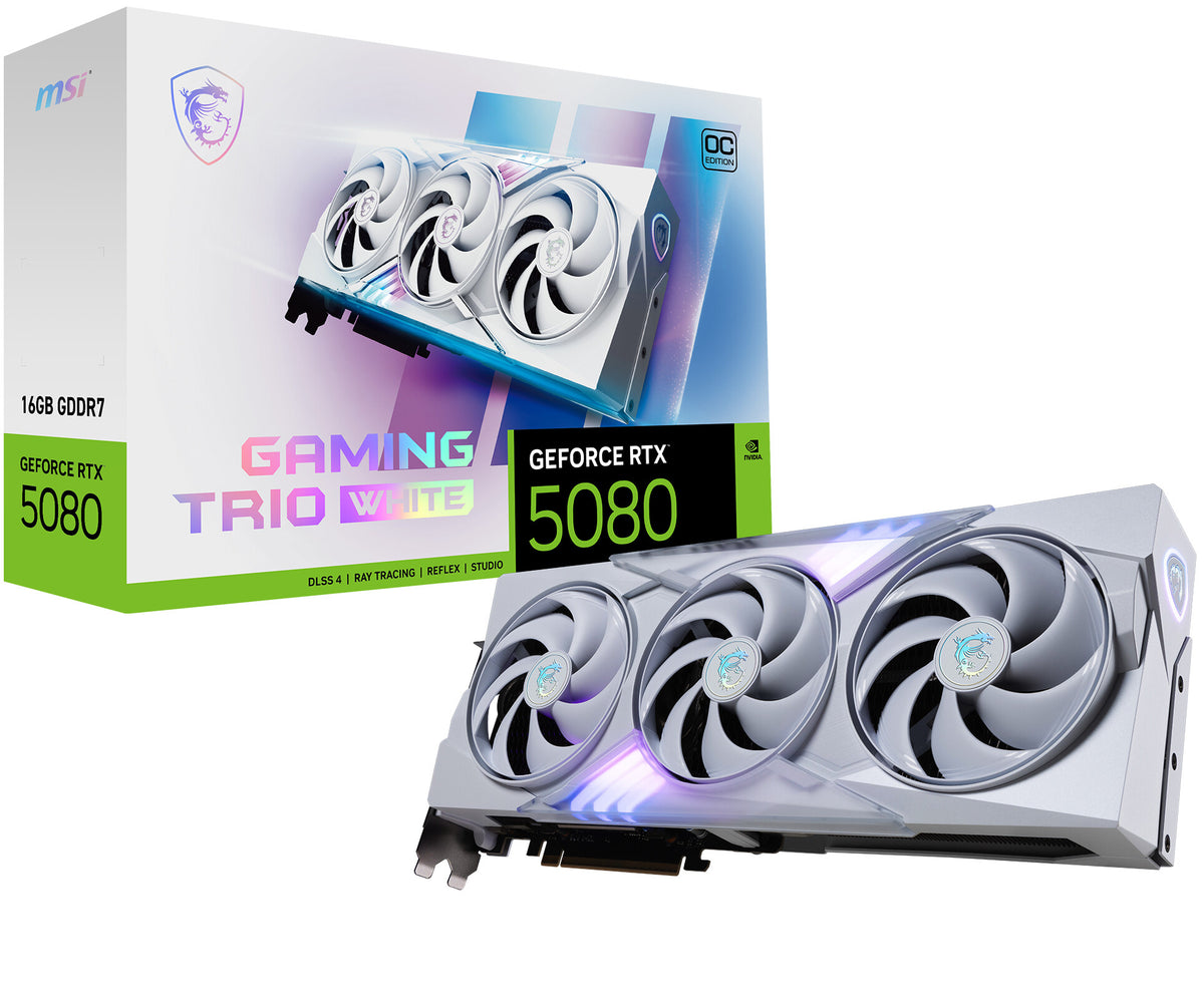 MSI GAMING GEFORCE RTX 5080 16G TRIO OC WHITE graphics card NVIDIA 16 GB GDDR7
