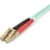 StarTech.com Aqua OM4 Duplex Multimode Fiber Optic Cable - 100 Gb - 50/125 - LSZH - LC/LC - 1 m~1m (3ft) LC/UPC to LC/UPC OM4 Multimode Fiber Optic Cable, 50/125µm LOMMF/VCSEL Zipcord Fiber, 100G Networks, Low Insertion Loss, LSZH Fiber Patch Cord