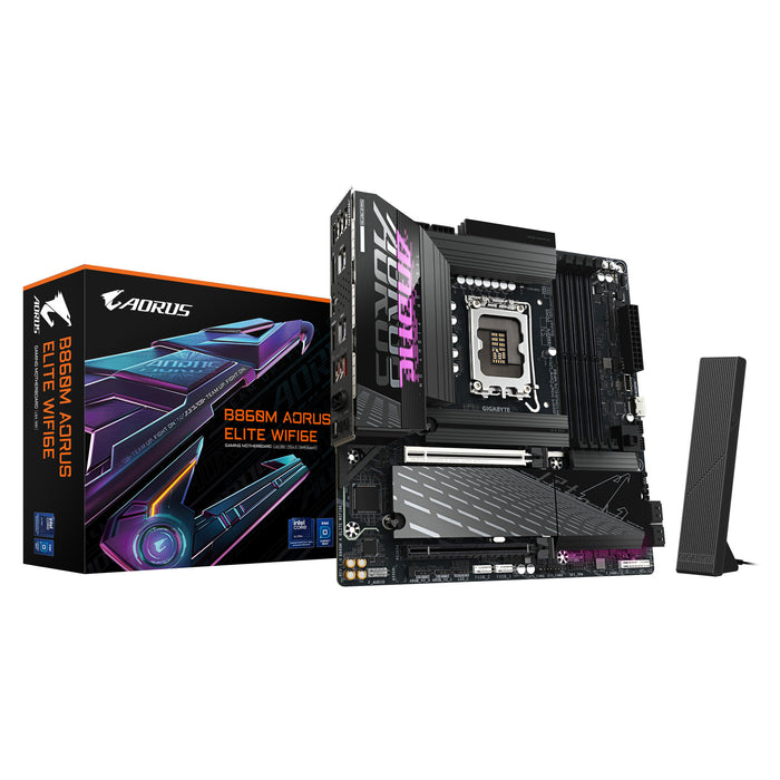 Gigabyte B860M AORUS ELITE WIFI6E mATX Motherboard | LGA1851 | 4x DDR5 Slots | Wi-Fi 6E