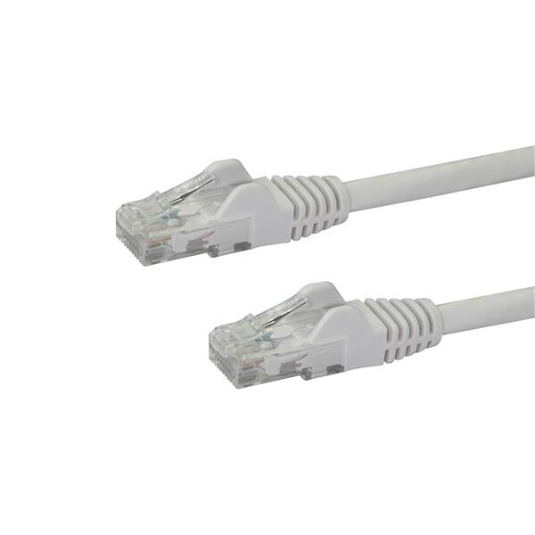 StarTech 100ft CAT6 Ethernet Cable - White CAT 6 Gigabit Ethernet Wire -650MHz 100W PoE RJ45 UTP Network/Patch Cord Snagless w/Strain Relief Fluke Tested/Wiring is UL Certified/TIA