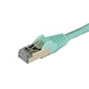StarTech.com 1m CAT6a Ethernet Cable - 10 Gigabit Shielded Snagless RJ45 100W PoE Patch Cord - 10GbE STP Network Cable w/Strain Relief - Aqua Fluke Tested/Wiring is UL Certified/TIA