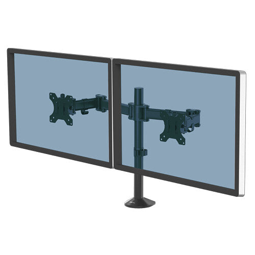 Reflex Dual Monitor Arm Dual Monitor Mount 27 Inch Screens Adjustable Monitor Desk Mount Tilt 45° Pan 180° Rotation 360° VESA 75 x 75 100 x 100