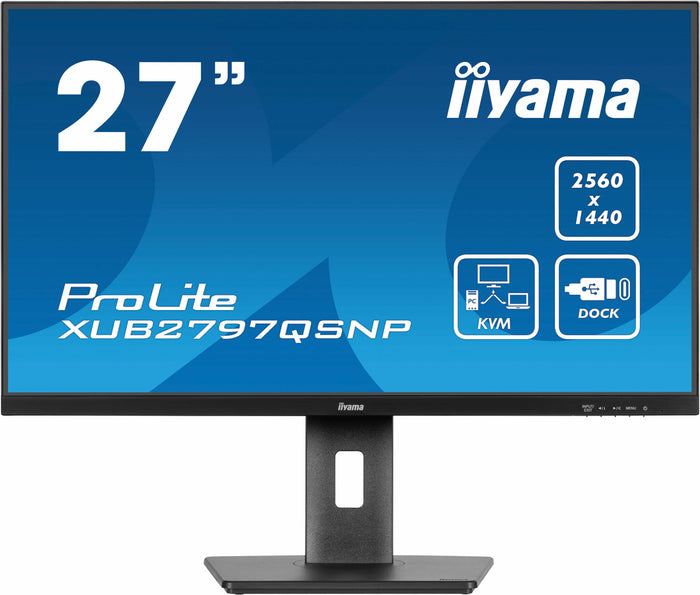 iiyama ProLite XUB2797QSNP-B1 27" Wide Quad HD Monitor | 2560 x 1440 100Hz 1ms USB-C HDMI DP