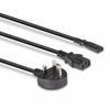 Lindy 2.5m UK 3 Pin Plug to IEC C13 & IEC C7 Splitter Extension Cable, Black