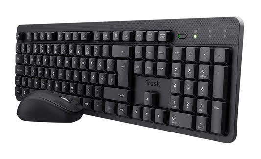 Trust TKM-360 Keyboard | Wireless, QWERTY, Black, Mouse Included