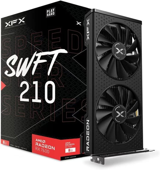 XFX Radeon RX 7600 8 GB GDDR6 Graphics Card | PCIe 4.0 | 2 ? DP and 1 ? HDMI | Active Cooling