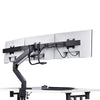 StarTech.com Crossbar Triple Monitor Desk Mount For Up To Three 27in Screens, VESA 75x75/100x100, Tool-Less Arm Adjustments, C-Clamp/Grommet, Spring-Assisted Arm
