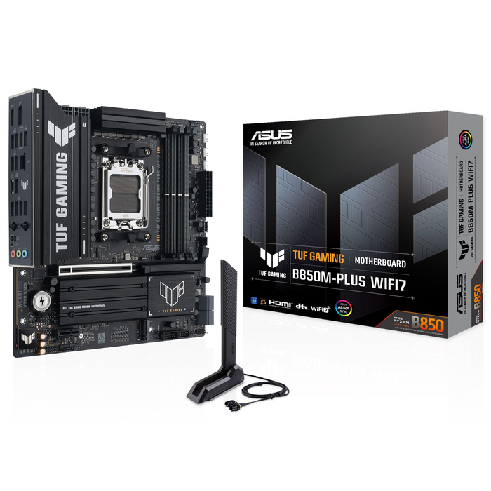 ASUS TUF GAMING B850M-PLUS WIFI7 mATX Motherboard | AM5 | 4x DDR5 Slots | Wi-Fi 7