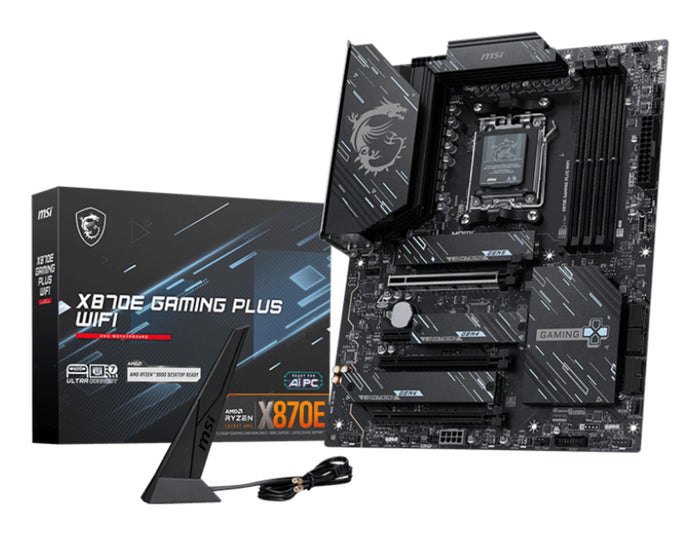 MSI X870E GAMING PLUS WIFI ATX Motherboard | AM5 | 4x DDR5 Slots | Wi-Fi 7