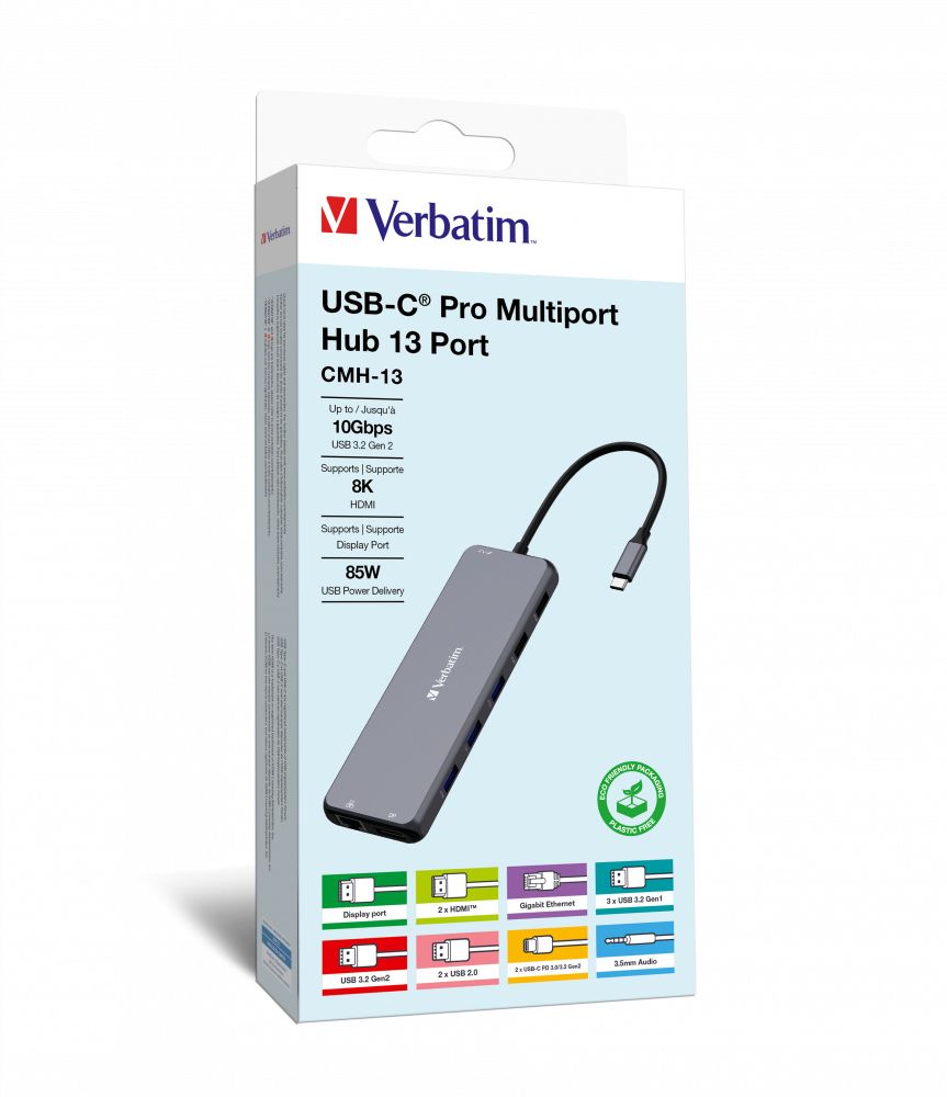 Verbatim CMH-13 USB Type-C 10000 Mbit/s Silver